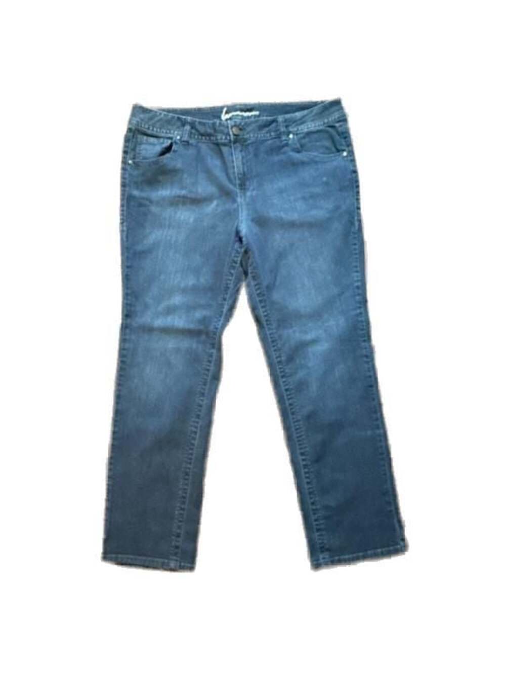 Lane Bryant Women's Petite Size 20 Dark Wash Straight Leg Stretch Denim Jeans